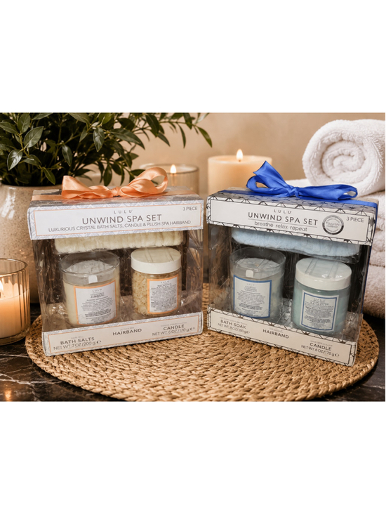 LuLu Other - Lot of 2 Lulu Unwind 3-Piece Spa Sets (Volcano & White Citrus Scents)